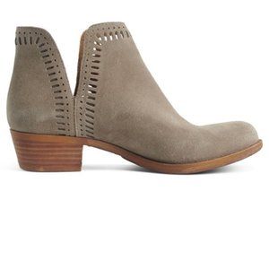 Suede Ankle Boots - Gray - EUC